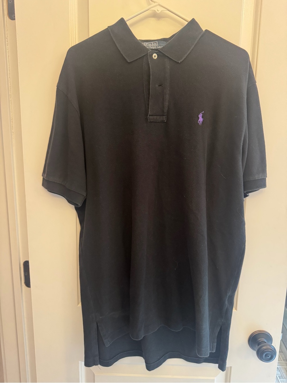 Ralph Lauren Large Black Polo with Purple Pony